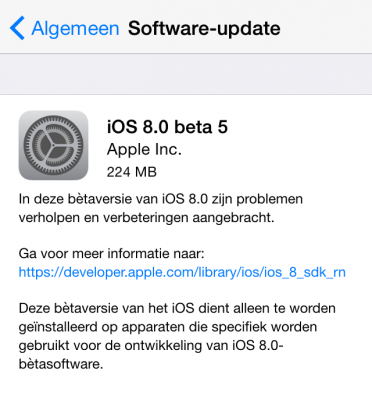 iOS 8 beta 5