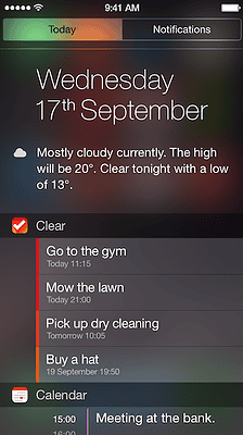Clear iOS 8 widget