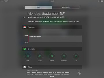 Evernote iOS 8 widget