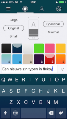 Fleksy fraai donkerblauw iOS