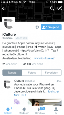 Twitter nieuw profiel iOS 8 (Custom)