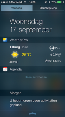 WeatherPro widget iOS 8