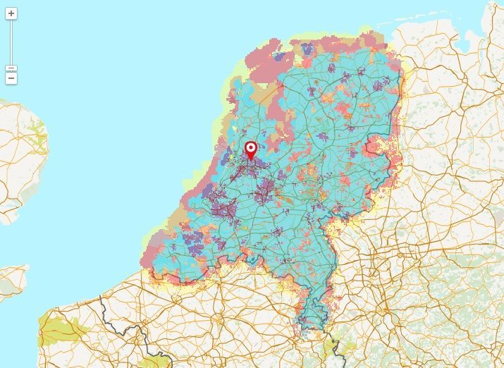 dekkingskaart vodafone 4g