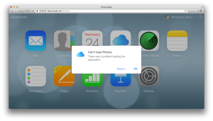 iCloud beta fotoalbum waarschuwing