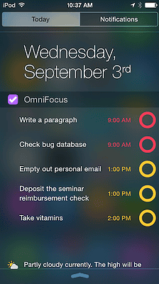 iOS 8 apps widgets OmniFocus 2