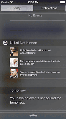 iOS 8 widgets Nederlandse apps NU.nl