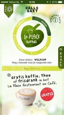 La Place iPhone-app hoofdscherm