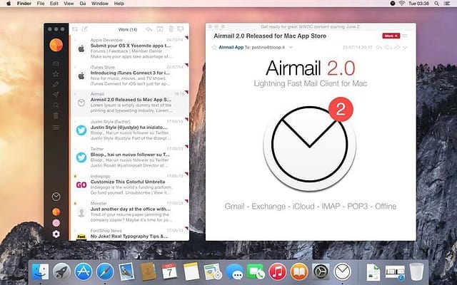 Mac OS X Yosemite apps Airmail