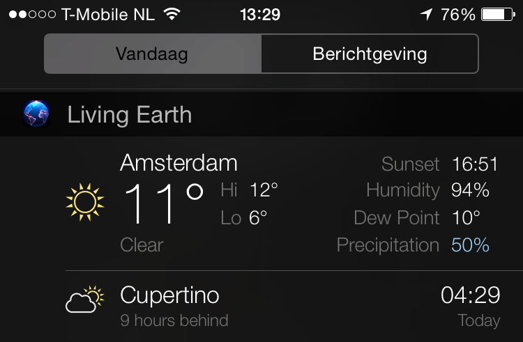 Living Earth widget feature