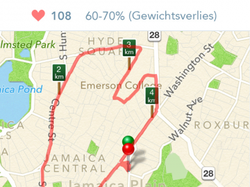 RunKeeper iPhone joggen op de plaats