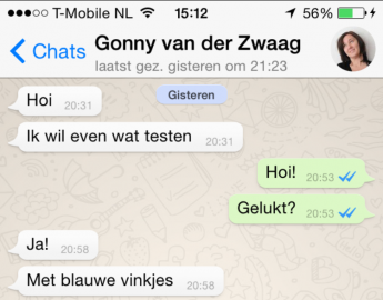 WhatsApp blauwe vinkjes