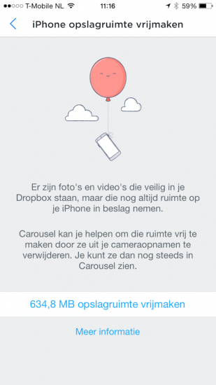 Dropbox Carousel foto's verwijderen