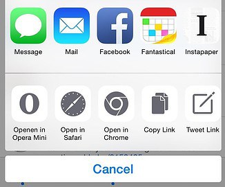 Opera Mini iOS 8 extensie