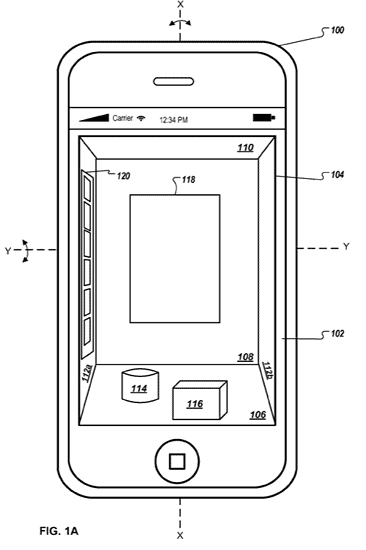Patent iPhone 3D interface