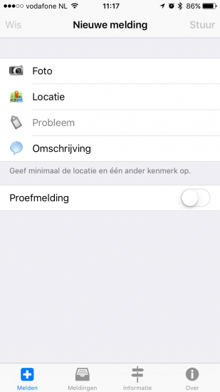 Een melding doen in BuitenBeter-app.