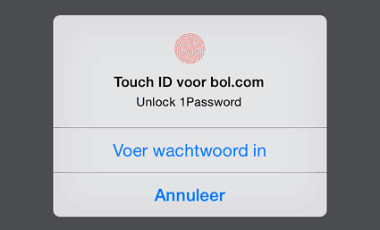 Bol.com Touch ID 1Password