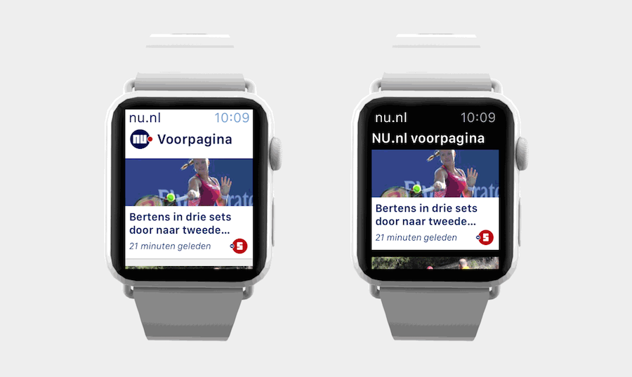 NU.nl Apple Watch voorpagina