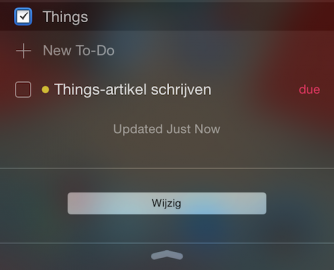 Things Berichtencentrum widget