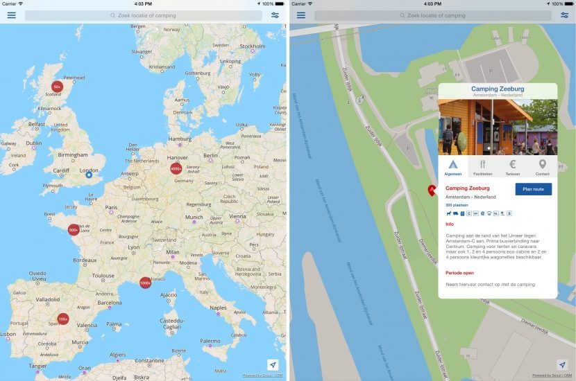 CampingApp Nederlands screenshot