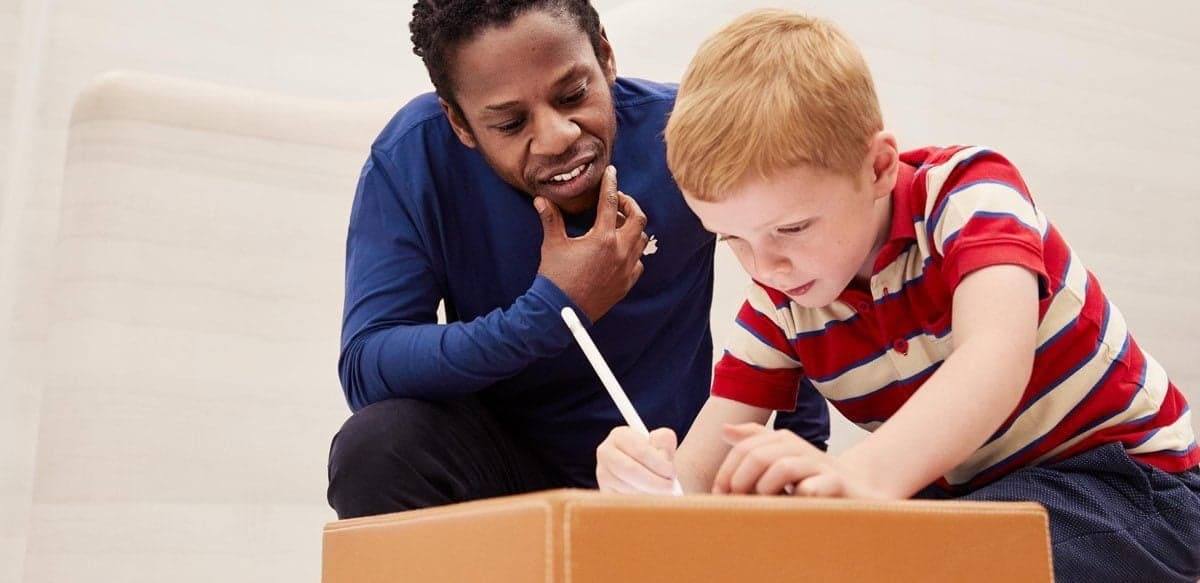 Apple Store met kinderen