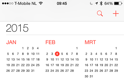 iOS 8 calendar screenshot