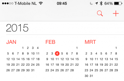 iOS 8 calendar screenshot