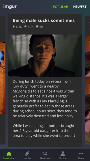 Imgur app screenshot