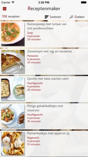 Receptenmaker 6.0 screen