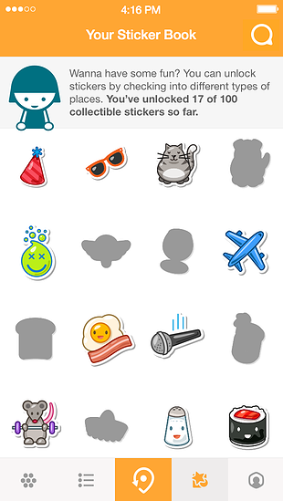 Foursquare stickerboek