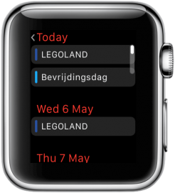 Apple Watch: Agenda-app