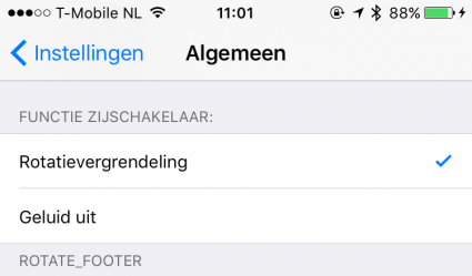 Rotatieschakelaar iOS 9