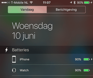 iOS 9 batterij widget