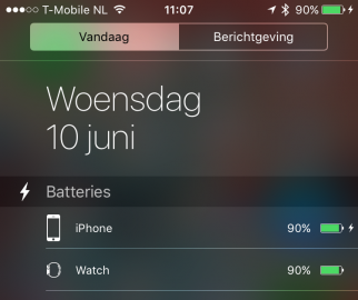 iOS 9 batterij widget