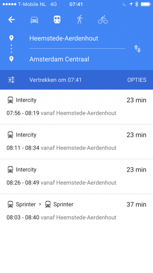 Google Maps ov-routes