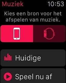 Apple Watch Muziek-app.