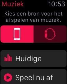 Apple Watch Muziek-app.