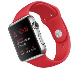 Apple Watch Sport rood bandje