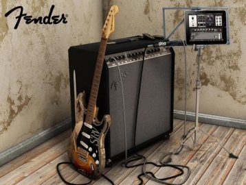 Fender-gitaar met versterker.