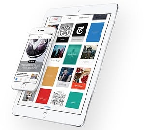 Nieuws-app in iOS 9 op de iPad en iPhone.