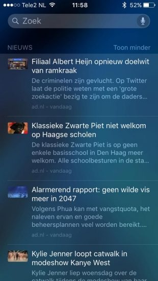 Nieuws in iOS 9.