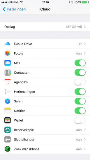 Notities synchroniseren iOS 9