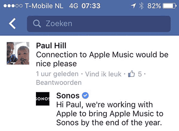 Sonos met Apple Music