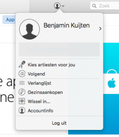 Uitloggen in iTunes.