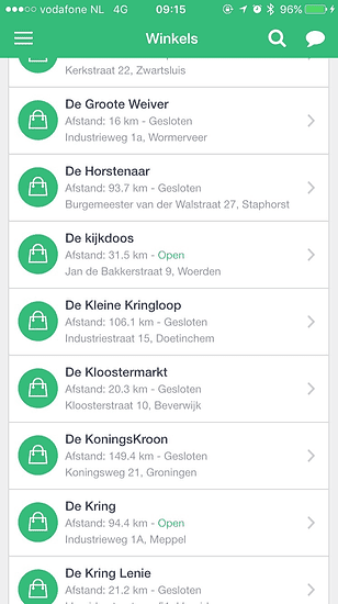 Bekijk informatie over kringloopwinkels in Kringloop App.