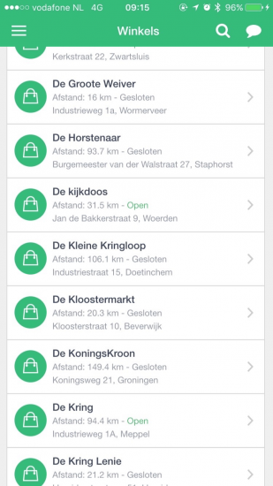 Bekijk informatie over kringloopwinkels in Kringloop App.