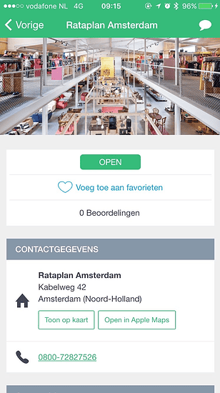 Bekijk informatie over kringloopwinkels in Kringloop App.