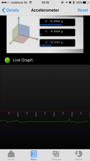 Bekijk de accelerometer in Lirum.