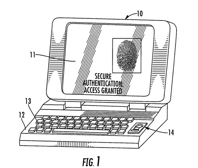 Een patent van een vingerafdrukscanner op een Mac.