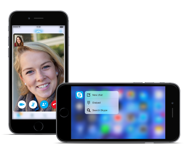 Skype heeft 3D Touch en Peek en Pop.