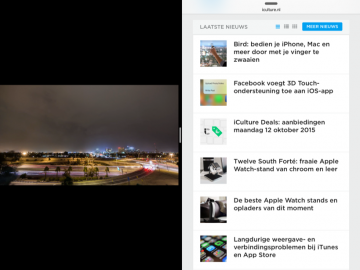 Split View met de Vimeo-app.